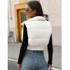imageGihuo Womens Cropped Puffer Vest Sleeveless Puffer Jacket Padded Gilet Outerwear Winter Full Zip Lightweight CoatBeige