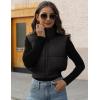imageGihuo Womens Cropped Puffer Vest Sleeveless Puffer Jacket Padded Gilet Outerwear Winter Full Zip Lightweight CoatBlack