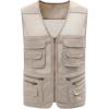 imageGihuo Mens Fishing Safari Vest with Pockets for Summer TravelBeige 02