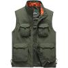 imageGihuo Mens Lightweight Softshell Sleeveless Golf Vest with Zipper Pockets for Travel Hiking Fishing Safari OutwearArmygreen3