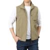 imageGihuo Mens Lightweight Softshell Sleeveless Golf Vest with Zipper Pockets for Travel Hiking Fishing Safari OutwearKhaki4