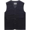 imageGihuo Mens Travel Vest Casual Outdoor MultiPocket VNeck Button Cotton Workwear VestNavy