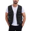 imageGihuo Mens Utility Fishing Vest Lightweight Outdoor Work Safari Travel Cargo Vest with MultiPocketsBlack