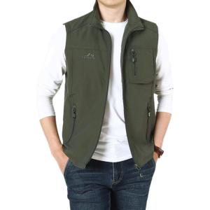 imageGihuo Mens Fishing Vest Utility Vest Casual Outdoor Quick Dry Safari Travel Golf Vest Work VestArmy Green 02