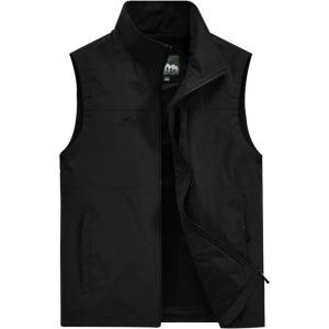 imageGihuo Mens Fishing Vest Utility Vest Casual Outdoor Quick Dry Safari Travel Golf Vest Work VestBlack