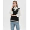imageGihuo Womens Sweater Vest V Neck Uniform Sleeveless Knitted School JK Pullover Tops ClassicBlack