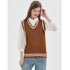 imageGihuo Womens Sweater Vest V Neck Uniform Sleeveless Knitted School JK Pullover Tops ClassicBrown