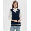 imageGihuo Womens Sweater Vest V Neck Uniform Sleeveless Knitted School JK Pullover Tops ClassicNavy