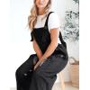 imageGihuo Womens Distressed Denim Overalls Relaxed Fit Washed Wide Leg Adjustable Straps OverallsBlack