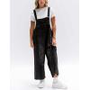 imageGihuo Womens Distressed Denim Overalls Relaxed Fit Washed Wide Leg Adjustable Straps OverallsBlack