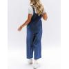 imageGihuo Womens Distressed Denim Overalls Relaxed Fit Washed Wide Leg Adjustable Straps OverallsDarkblue