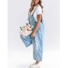 imageGihuo Womens Distressed Denim Overalls Relaxed Fit Washed Wide Leg Adjustable Straps OverallsLightblue