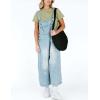 imageGihuo Womens Distressed Denim Overalls Relaxed Fit Washed Wide Leg Adjustable Straps OverallsLightblue