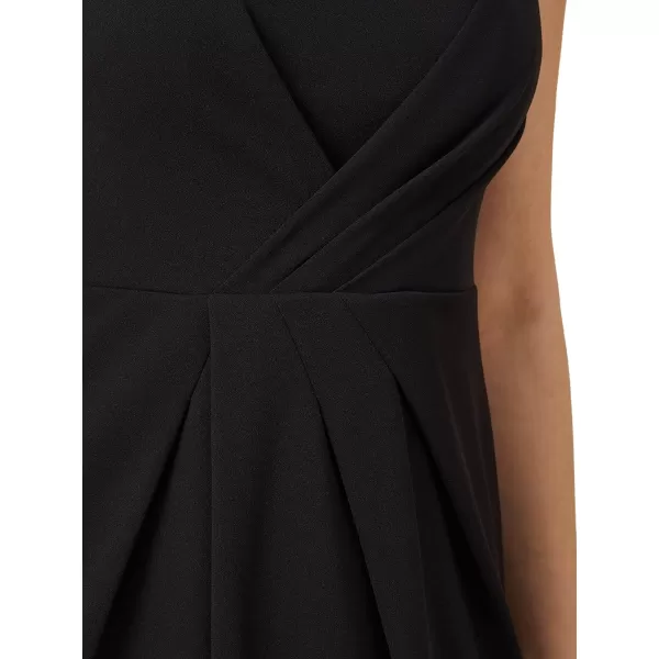 Adrianna Papell Womens Draped Crepe Illusion DressBlack