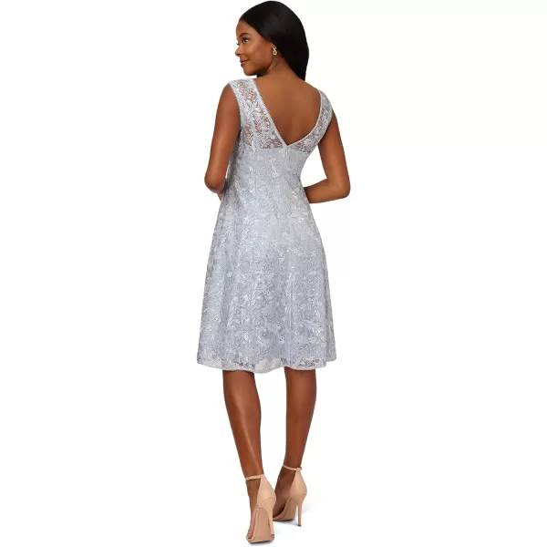 Adrianna Papell Womens Embroidered Midi Cocktail DresSkyway