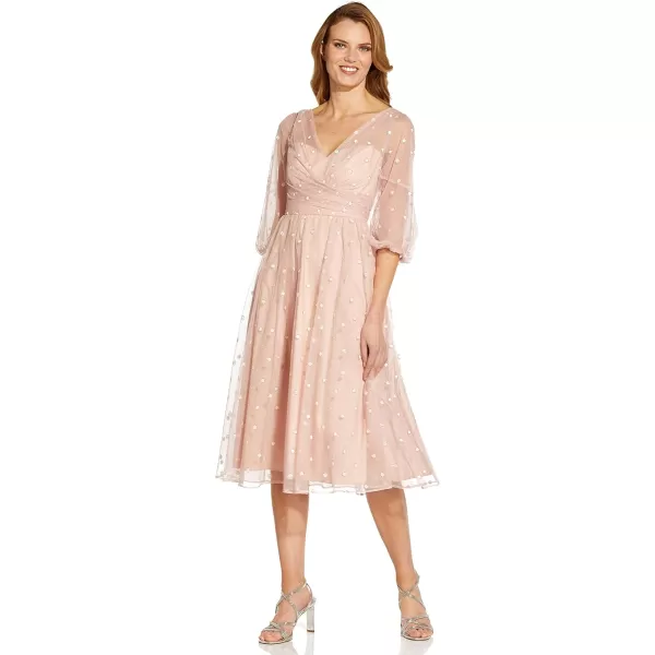 Adrianna Papell Womens Glitter Tulle DressMellow Blush