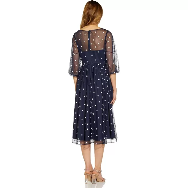 Adrianna Papell Womens Glitter Tulle DressNavy