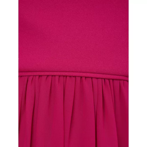 Adrianna Papell Womens One Shoulder Chiffon GownBright Magenta