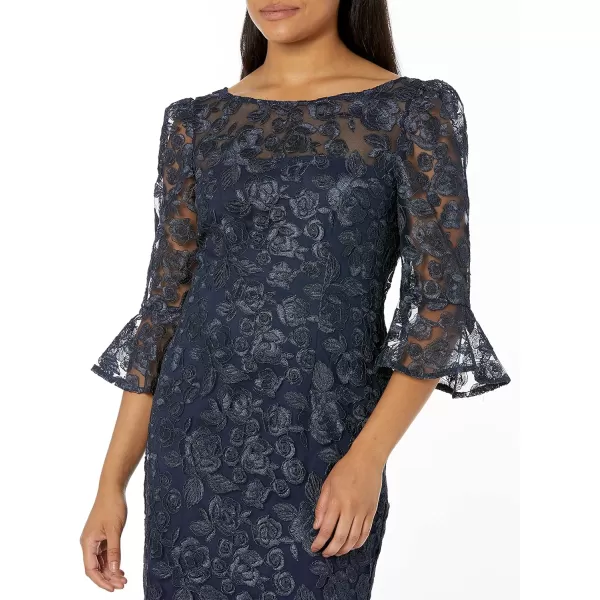 Adrianna Papell Womens Rosie Embroidery Sheath DressMidnight