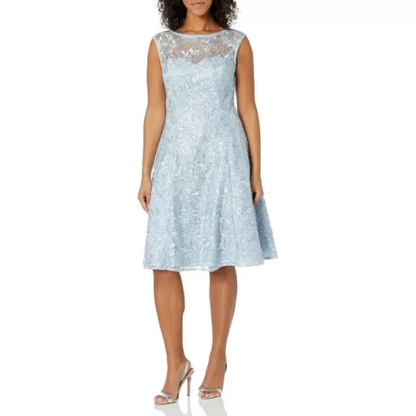 Adrianna Papell Womens Embroidered Midi Cocktail DresSkyway