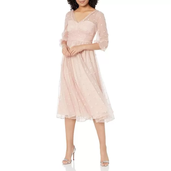 Adrianna Papell Womens Glitter Tulle DressMellow Blush