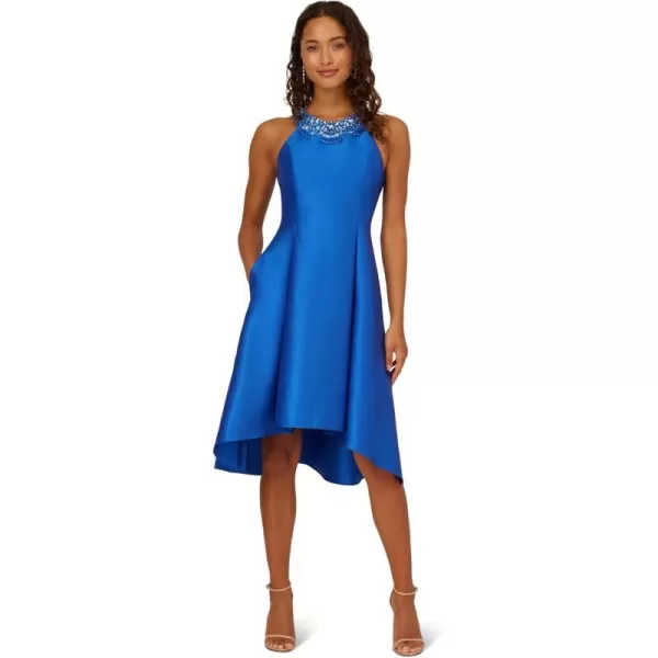 Adrianna Papell Womens Mikado FitFlare Party DressUltra Blue