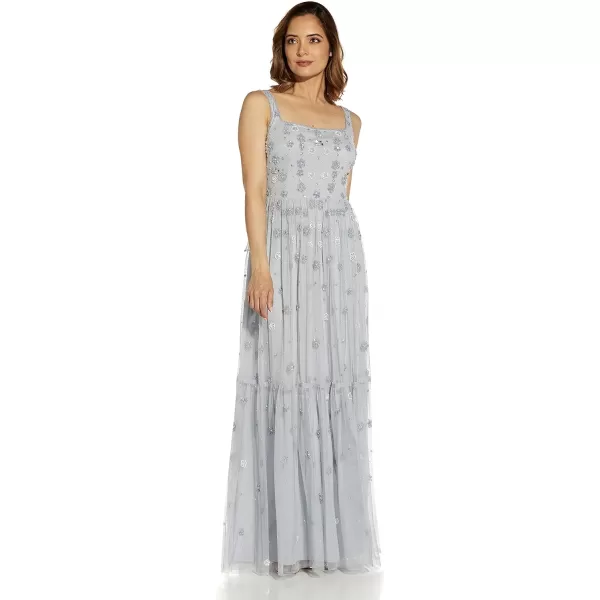 Adrianna Papell Womens Beaded Boho Long DressGlacier