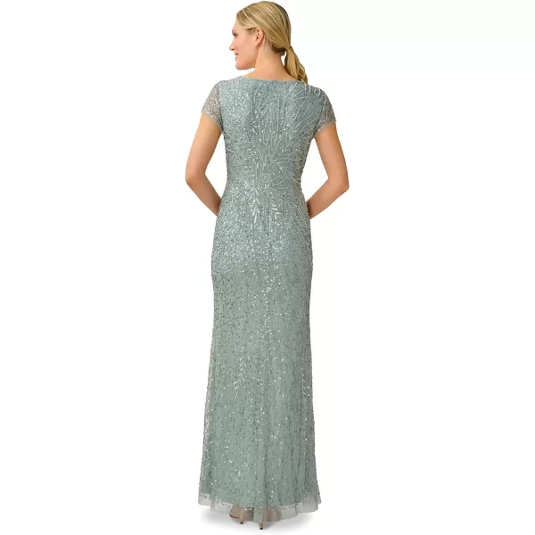 Adrianna Papell Womens Beaded Mermaid GownFrosted Sage