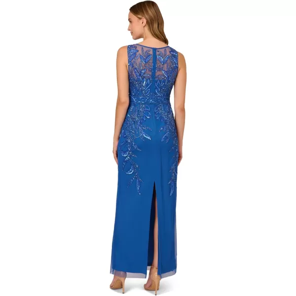 Adrianna Papell Womens Knit Crepe Tuxedo Aline DressBlue Horizon