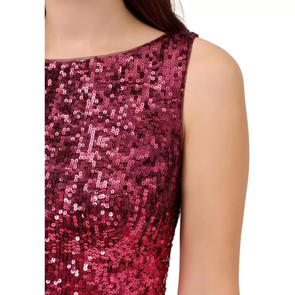 Adrianna Papell Womens Ombre Sequin Sheath DressCassis