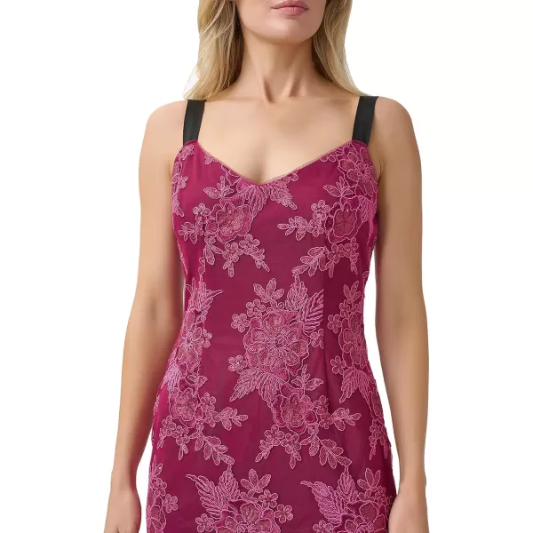 Adrianna Papell Womens Sequin Embroidery DressMagenta