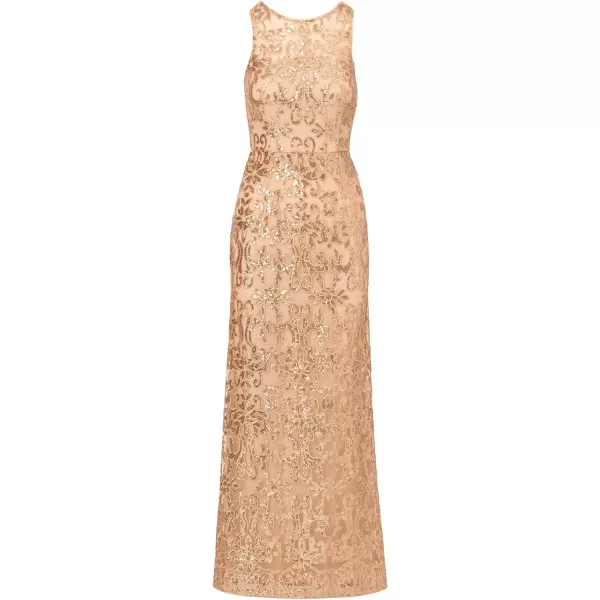 Adrianna Papell Womens Sequin Embroidery GownChampagne