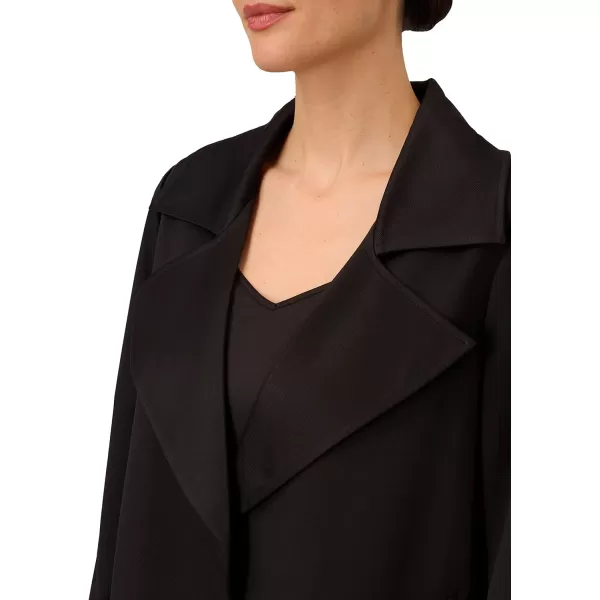 Adrianna Papell Womens Tall Size Trench Jacket with Back YokeBlack