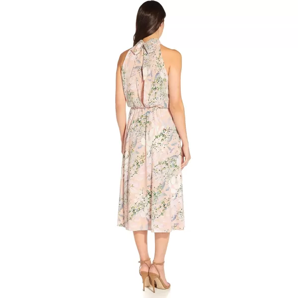 Adrianna Papell Womens Watercolor Floral Midi DressBlush Multi