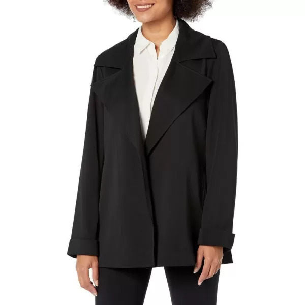 Adrianna Papell Womens Tall Size Trench Jacket with Back YokeBlack