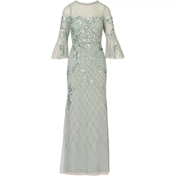 Adrianna Papell Womens Beaded Long DressAqua Dust