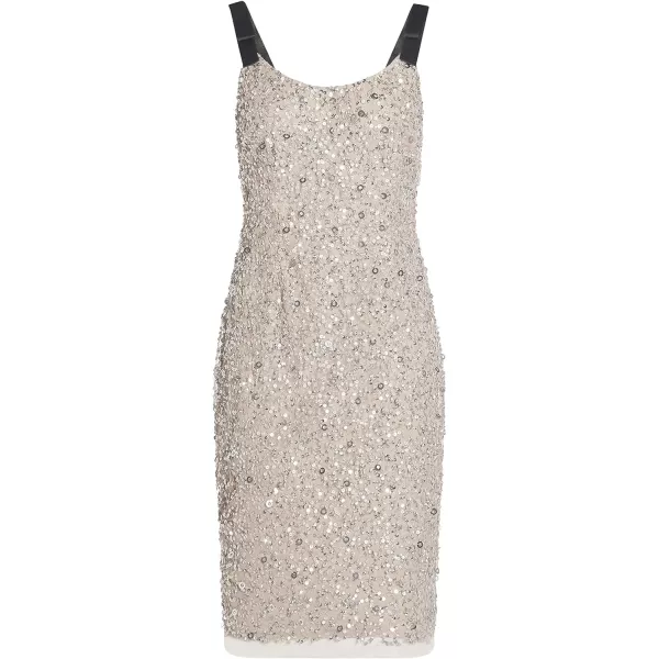 Adrianna Papell Womens Beaded Midi DressMarble