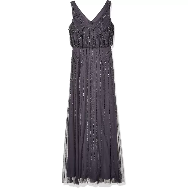 Adrianna Papell Womens Blsn Beaded Art NouveauGunmetal