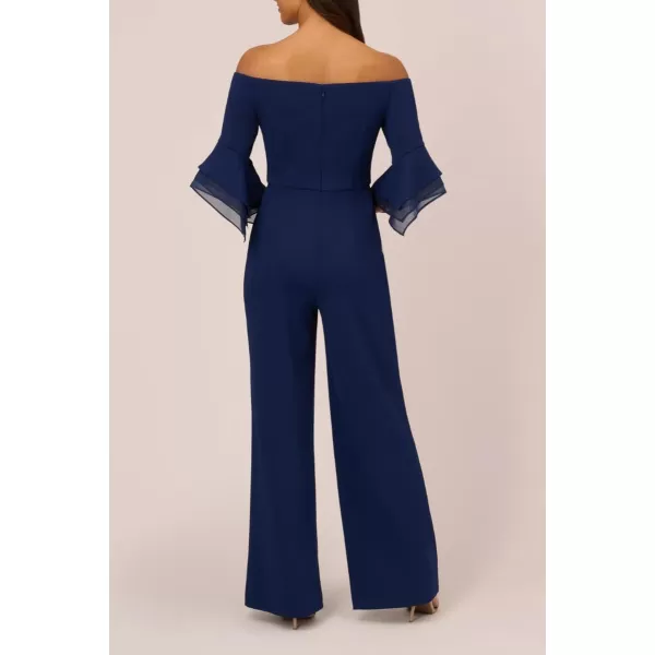 Adrianna Papell womens Organza Crepe JumpsuitJumpsuitNavy Sateen