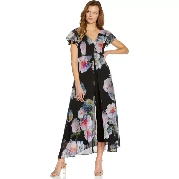 Adrianna Papell womens Floral Printed JumpsuitBlack Multi