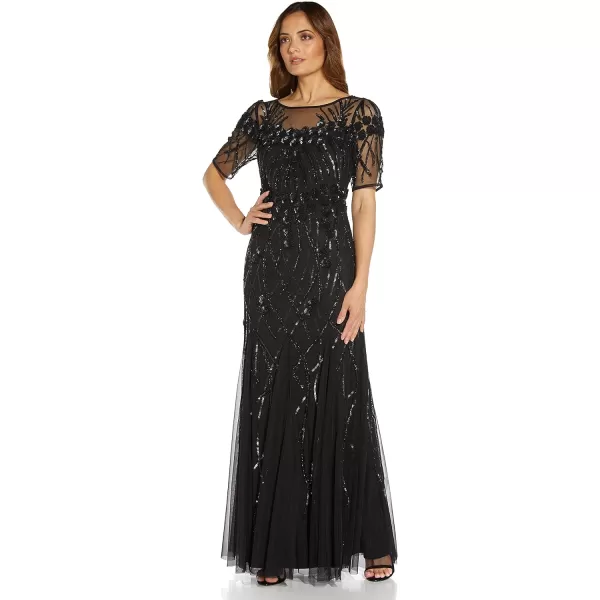 Adrianna Papell Womens Beaded Long GownBlack