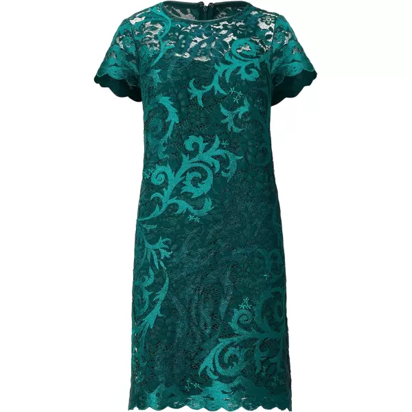 Adrianna Papell Womens Lace a Line Shift DressDark Jade