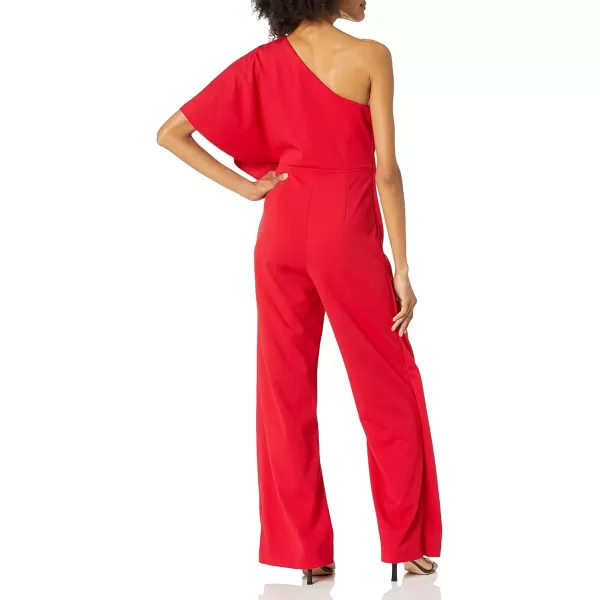 Adrianna Papell womens Flutter One Shoulder JumpsuitRed