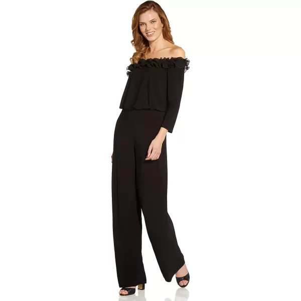 Adrianna Papell womens Ruffled Blouson JumpsuitBlack