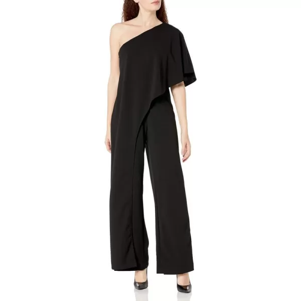 Adrianna Papell womens Flutter One Shoulder JumpsuitBlack