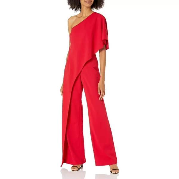 Adrianna Papell womens Flutter One Shoulder JumpsuitRed