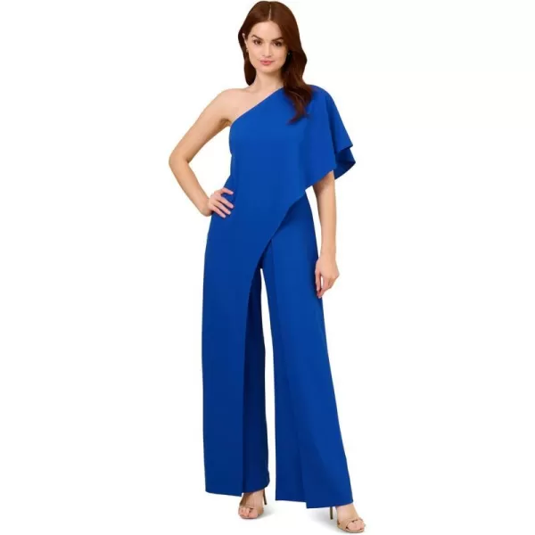 Adrianna Papell womens Flutter One Shoulder JumpsuitRoyal