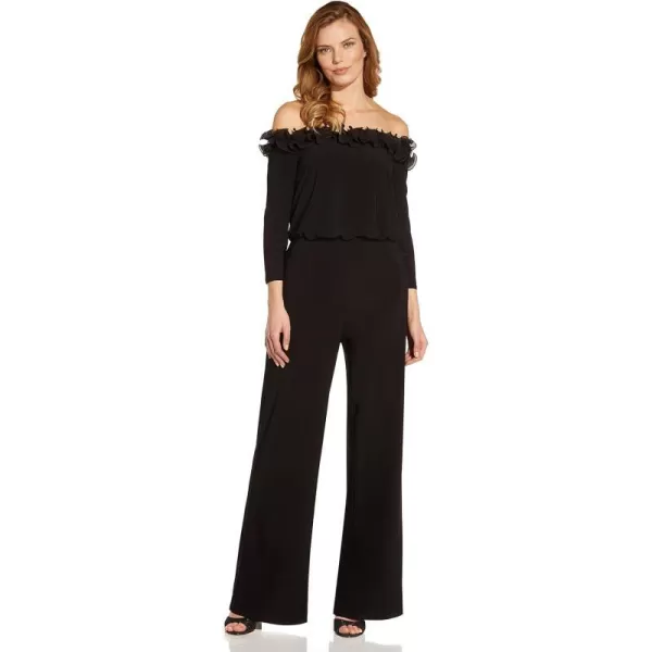 Adrianna Papell womens Ruffled Blouson JumpsuitBlack