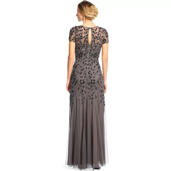 Adrianna Papell Womens Beaded Gown with GodetsLead