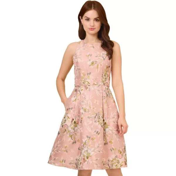 Adrianna Papell Womens Floral Jacquard DressPale Azalea